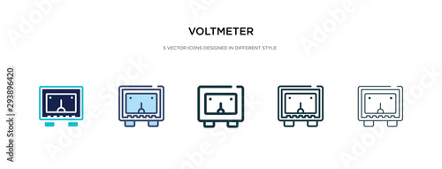 voltmeter icon in different style vector illustration. two colored and black voltmeter vector icons designed in filled, outline, line and stroke style can be used for web, mobile, ui