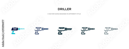 driller icon in different style vector illustration. two colored and black driller vector icons designed in filled, outline, line and stroke style can be used for web, mobile, ui