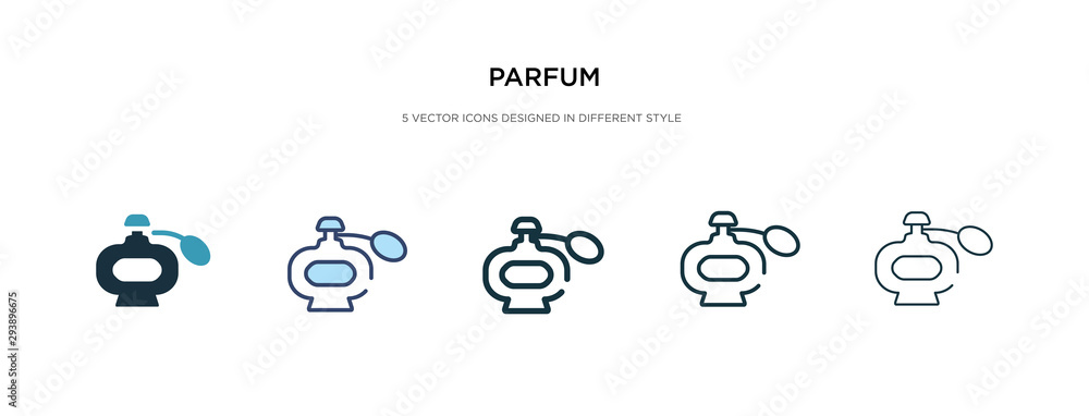 parfum icon in different style vector illustration. two colored and black parfum vector icons designed in filled, outline, line and stroke style can be used for web, mobile, ui parfum icon in different style vector illustration. two colored and black parfum vector icons designed in filled, outline, line and stroke style can be used for web, mobile, ui