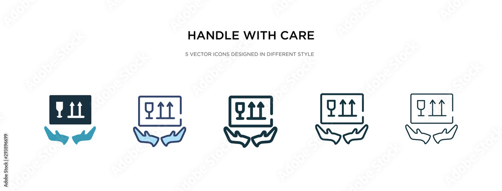 handle with care icon in different style vector illustration. two colored and black handle with care vector icons designed in filled, outline, line and stroke style can be used for web, mobile, ui handle with care icon in different style vector illustration. two colored and black handle with care vector icons designed in filled, outline, line and stroke style can be used for web, mobile, ui