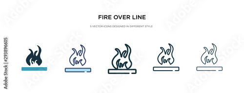 fire over line icon in different style vector illustration. two colored and black fire over line vector icons designed in filled, outline, line and stroke style can be used for web, mobile, ui