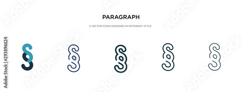 Foto paragraph icon in different style vector illustration