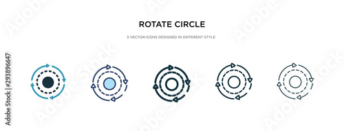rotate circle icon in different style vector illustration. two colored and black rotate circle vector icons designed in filled, outline, line and stroke style can be used for web, mobile, ui
