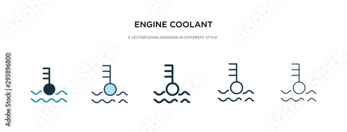 engine coolant icon in different style vector illustration. two colored and black engine coolant vector icons designed in filled, outline, line and stroke style can be used for web, mobile, ui photo