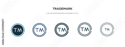 trademark icon in different style vector illustration. two colored and black trademark vector icons designed in filled, outline, line and stroke style can be used for web, mobile, ui