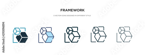 framework icon in different style vector illustration. two colored and black framework vector icons designed in filled, outline, line and stroke style can be used for web, mobile, ui