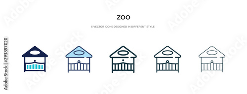 zoo icon in different style vector illustration. two colored and black zoo vector icons designed in filled, outline, line and stroke style can be used for web, mobile, ui