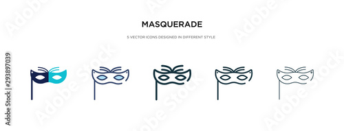 masquerade icon in different style vector illustration. two colored and black masquerade vector icons designed in filled, outline, line and stroke style can be used for web, mobile, ui