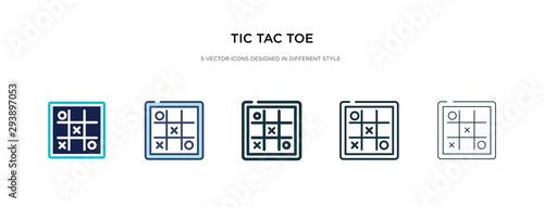 tic tac toe icon in different style vector illustration. two colored and black tic tac toe vector icons designed in filled, outline, line and stroke style can be used for web, mobile, ui