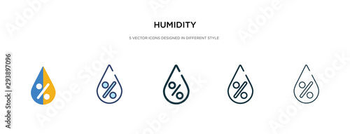 humidity icon in different style vector illustration. two colored and black humidity vector icons designed in filled, outline, line and stroke style can be used for web, mobile, ui