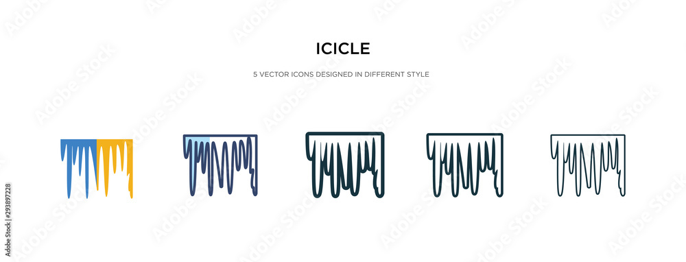 icicle icon in different style vector illustration. two colored and black icicle vector icons designed in filled, outline, line and stroke style can be used for web, mobile, ui - obrazy, fototapety, plakaty 