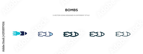 bombs icon in different style vector illustration. two colored and black bombs vector icons designed in filled, outline, line and stroke style can be used for web, mobile, ui