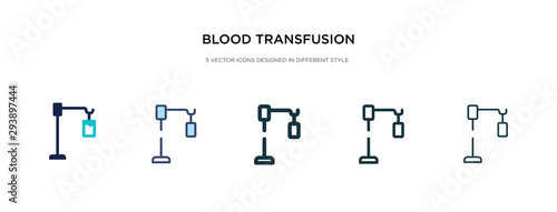 blood transfusion icon in different style vector illustration. two colored and black blood transfusion vector icons designed in filled  outline  line and stroke style can be used for web  mobile  ui