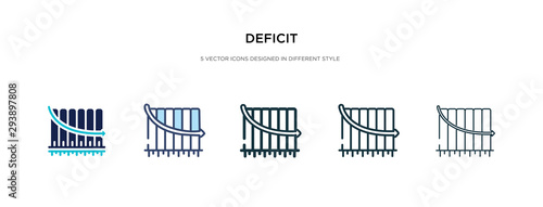 deficit icon in different style vector illustration. two colored and black deficit vector icons designed in filled, outline, line and stroke style can be used for web, mobile, ui