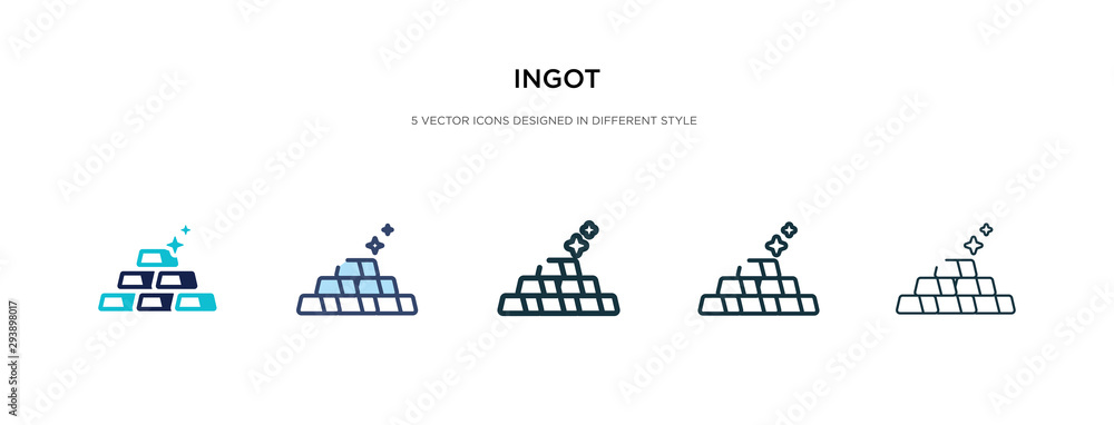 ingot icon in different style vector illustration. two colored and black ingot vector icons designed in filled, outline, line and stroke style can be used for web, mobile, ui