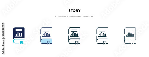 story icon in different style vector illustration. two colored and black story vector icons designed in filled, outline, line and stroke style can be used for web, mobile, ui