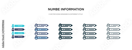 numbe information icon in different style vector illustration. two colored and black numbe information vector icons designed in filled, outline, line and stroke style can be used for web, mobile, ui