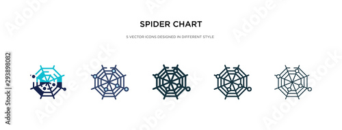 spider chart icon in different style vector illustration. two colored and black spider chart vector icons designed in filled, outline, line and stroke style can be used for web, mobile, ui