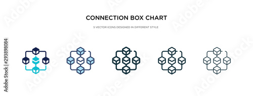 connection box chart icon in different style vector illustration. two colored and black connection box chart vector icons designed in filled, outline, line and stroke style can be used for web,