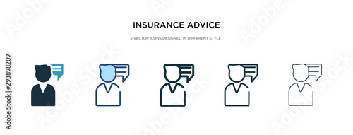 insurance advice icon in different style vector illustration. two colored and black insurance advice vector icons designed in filled, outline, line and stroke style can be used for web, mobile, ui