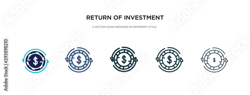 return of investment icon in different style vector illustration. two colored and black return of investment vector icons designed in filled, outline, line and stroke style can be used for web,
