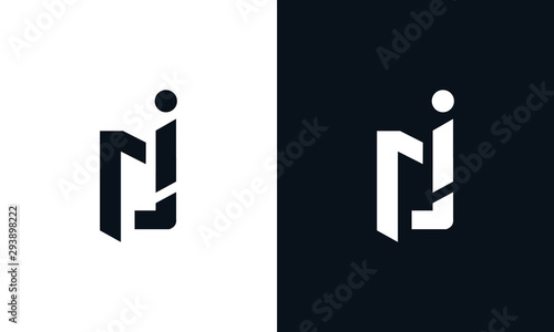 Minimalist abstract letter DI logo. This logo icon incorporate with two abstract shape in the creative process.