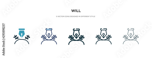 will icon in different style vector illustration. two colored and black will vector icons designed in filled, outline, line and stroke style can be used for web, mobile, ui
