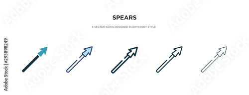 spears icon in different style vector illustration. two colored and black spears vector icons designed in filled, outline, line and stroke style can be used for web, mobile, ui