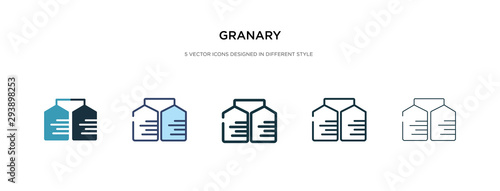 granary icon in different style vector illustration. two colored and black granary vector icons designed in filled, outline, line and stroke style can be used for web, mobile, ui