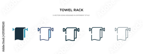 towel rack icon in different style vector illustration. two colored and black towel rack vector icons designed in filled, outline, line and stroke style can be used for web, mobile, ui