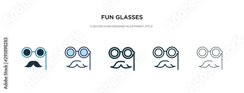 fun glasses icon in different style vector illustration. two colored and black fun glasses vector icons designed in filled, outline, line and stroke style can be used for web, mobile, ui