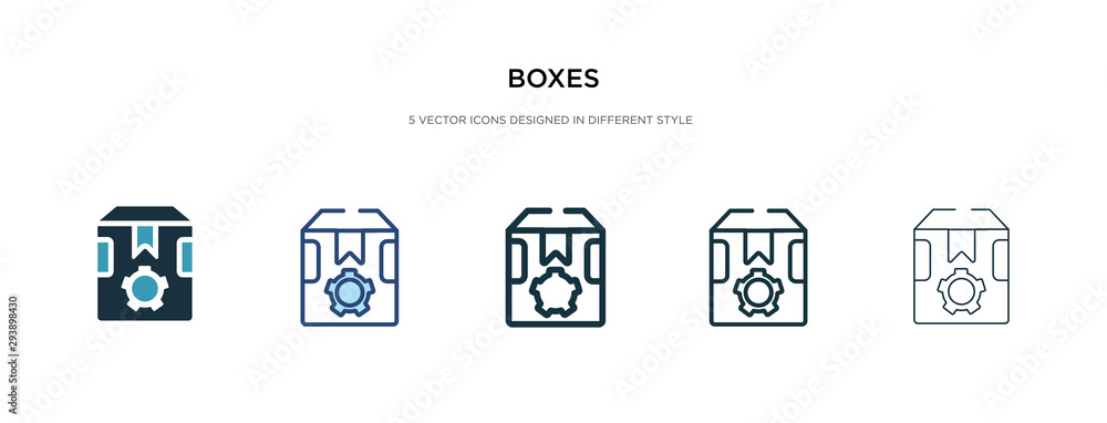 boxes icon in different style vector illustration. two colored and black boxes vector icons designed in filled, outline, line and stroke style can be used for web, mobile, ui