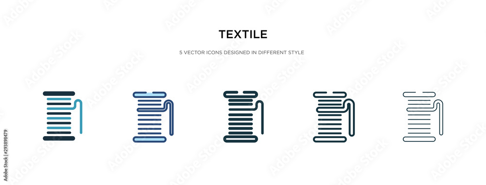 textile icon in different style vector illustration. two colored and black textile vector icons designed in filled, outline, line and stroke style can be used for web, mobile, ui