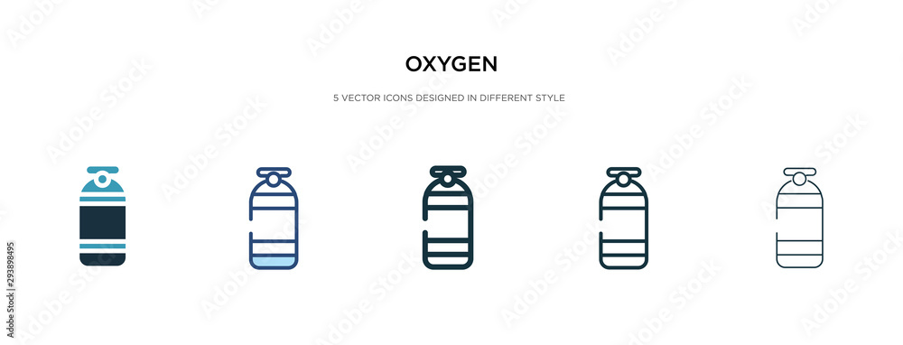 oxygen icon in different style vector illustration. two colored and black oxygen vector icons designed in filled, outline, line and stroke style can be used for web, mobile, ui