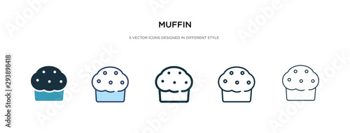 muffin icon in different style vector illustration. two colored and black muffin vector icons designed in filled, outline, line and stroke style can be used for web, mobile, ui
