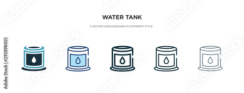 water tank icon in different style vector illustration. two colored and black water tank vector icons designed in filled, outline, line and stroke style can be used for web, mobile, ui