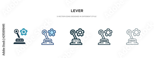 lever icon in different style vector illustration. two colored and black lever vector icons designed in filled, outline, line and stroke style can be used for web, mobile, ui photo