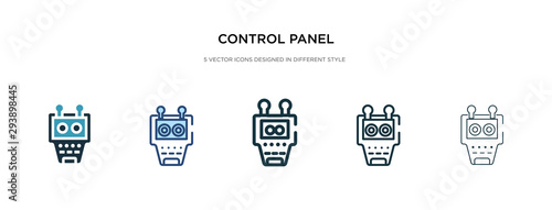 control panel icon in different style vector illustration. two colored and black control panel vector icons designed in filled, outline, line and stroke style can be used for web, mobile, ui