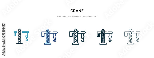 crane icon in different style vector illustration. two colored and black crane vector icons designed in filled, outline, line and stroke style can be used for web, mobile, ui