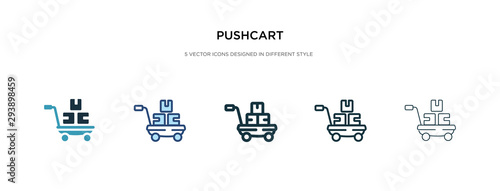 pushcart icon in different style vector illustration. two colored and black pushcart vector icons designed in filled, outline, line and stroke style can be used for web, mobile, ui