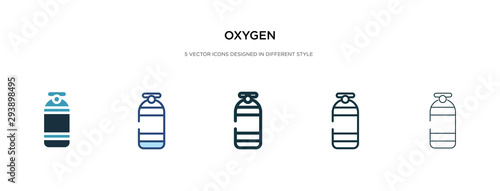 oxygen icon in different style vector illustration. two colored and black oxygen vector icons designed in filled, outline, line and stroke style can be used for web, mobile, ui