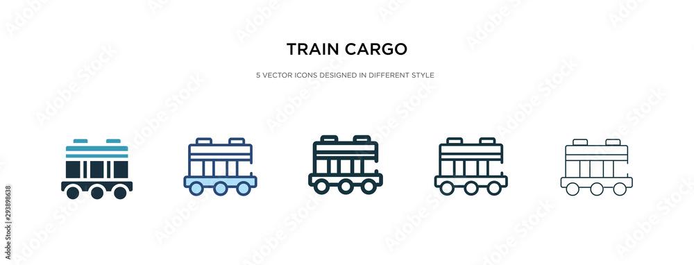 train cargo icon in different style vector illustration. two colored and black train cargo vector icons designed in filled, outline, line and stroke style can be used for web, mobile, ui train cargo icon in different style vector illustration. two colored and black train cargo vector icons designed in filled, outline, line and stroke style can be used for web, mobile, ui