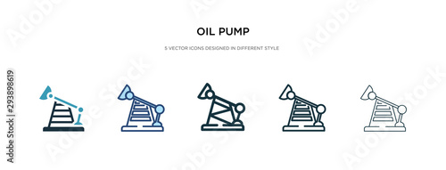 oil pump icon in different style vector illustration. two colored and black oil pump vector icons designed in filled, outline, line and stroke style can be used for web, mobile, ui