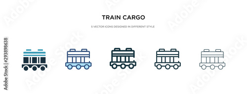 train cargo icon in different style vector illustration. two colored and black train cargo vector icons designed in filled, outline, line and stroke style can be used for web, mobile, ui