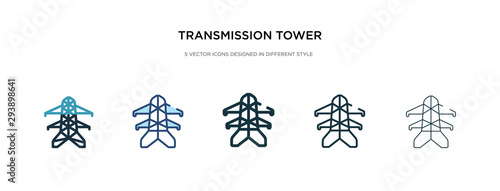 transmission tower icon in different style vector illustration. two colored and black transmission tower vector icons designed in filled, outline, line and stroke style can be used for web, mobile,