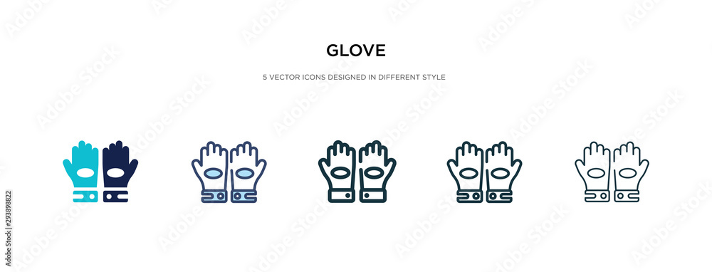 glove icon in different style vector illustration. two colored and black glove vector icons designed in filled, outline, line and stroke style can be used for web, mobile, ui glove icon in different style vector illustration. two colored and black glove vector icons designed in filled, outline, line and stroke style can be used for web, mobile, ui