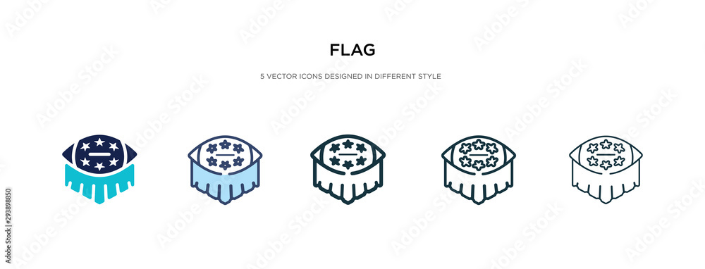 Obraz premium flag icon in different style vector illustration. two colored and black flag vector icons designed in filled, outline, line and stroke style can be used for web, mobile, ui