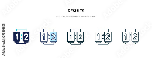 results icon in different style vector illustration. two colored and black results vector icons designed in filled, outline, line and stroke style can be used for web, mobile, ui