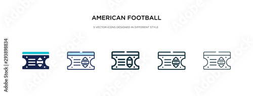 american football ticket icon in different style vector illustration. two colored and black american football ticket vector icons designed in filled, outline, line and stroke style can be used for