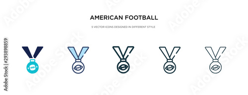 american football medal icon in different style vector illustration. two colored and black american football medal vector icons designed in filled, outline, line and stroke style can be used for